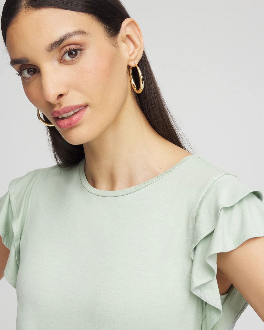 Touch of Cool™ Flutter Sleeve Tee click to view larger image.