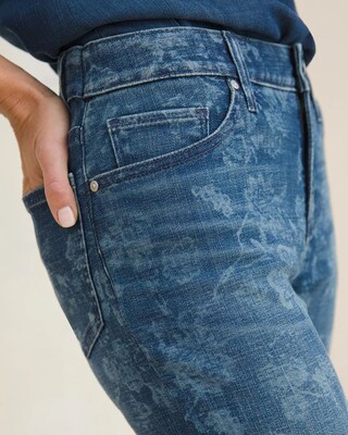 So Slimming Floral Print Ankle Jeans