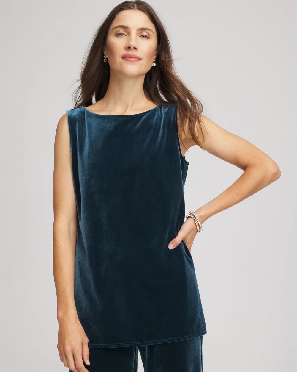 Travelers™ Velvet Side-Slit Tank click to view larger image.