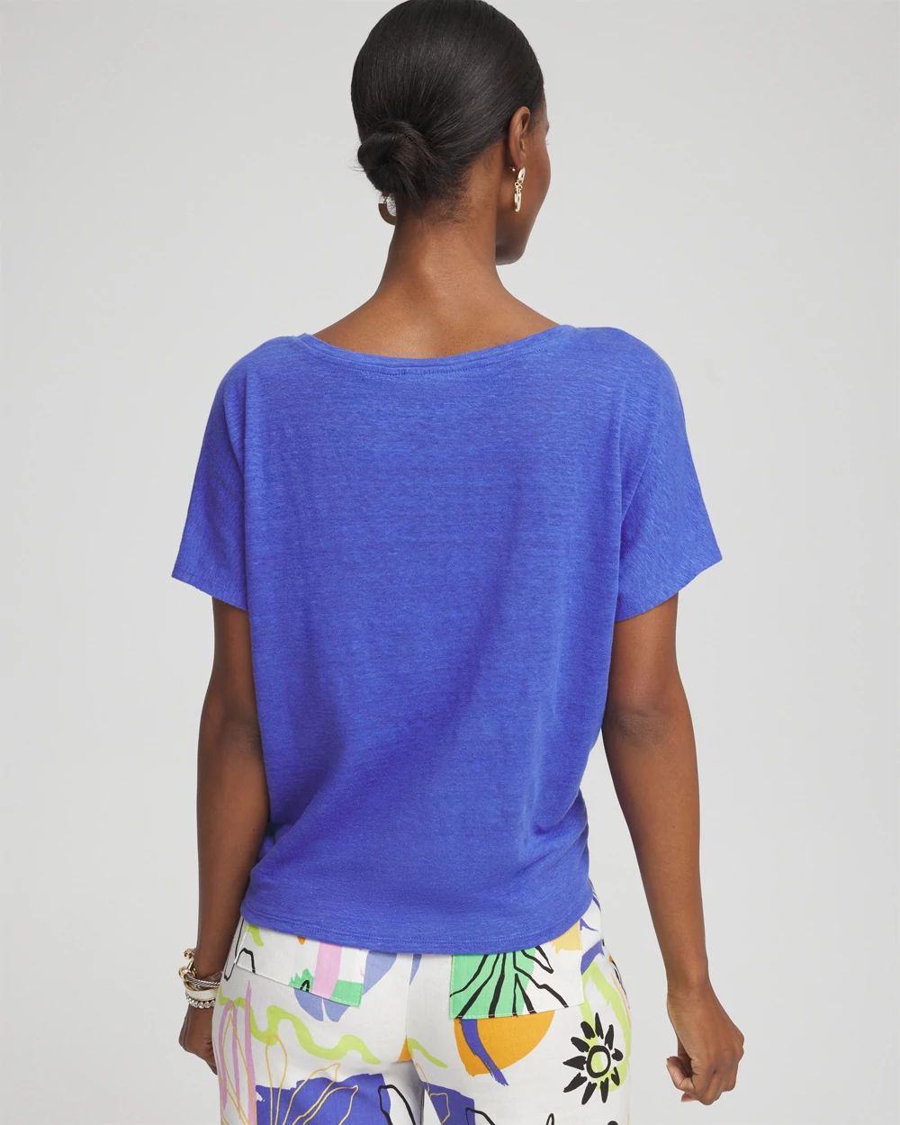 Linen Tie Front Tee