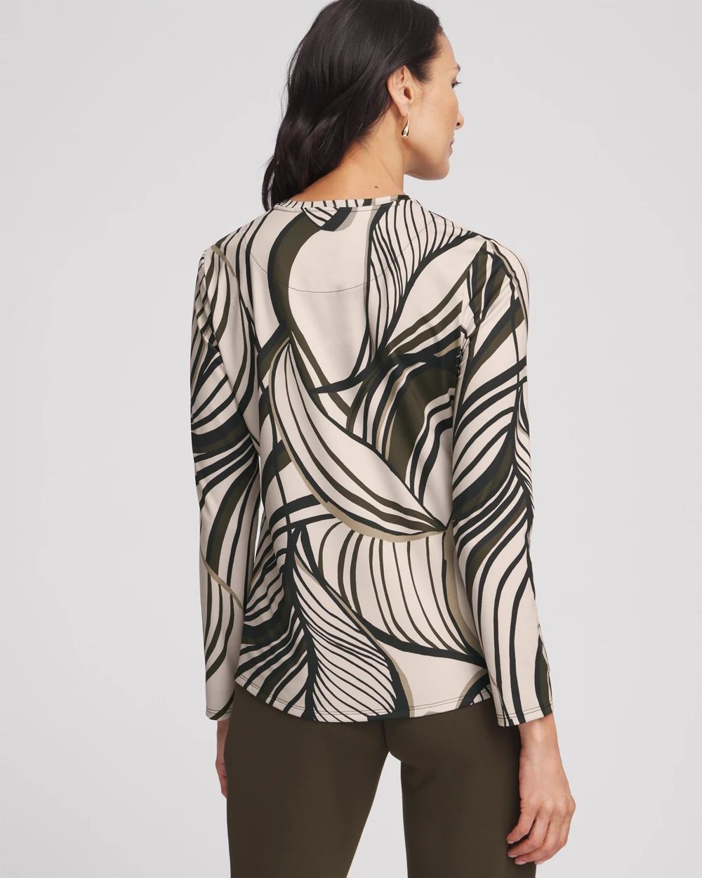 Zenergy® UPF Leaf Print Long Sleeve Sun Tee