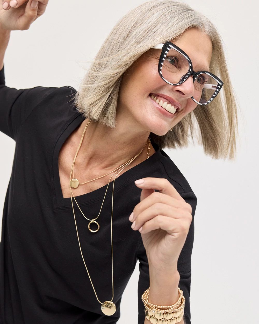 Cotton Stretch 3/4 Sleeve Tee