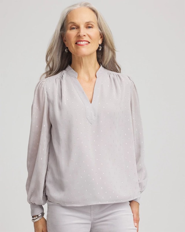 Georgette Clip Dot Blouse