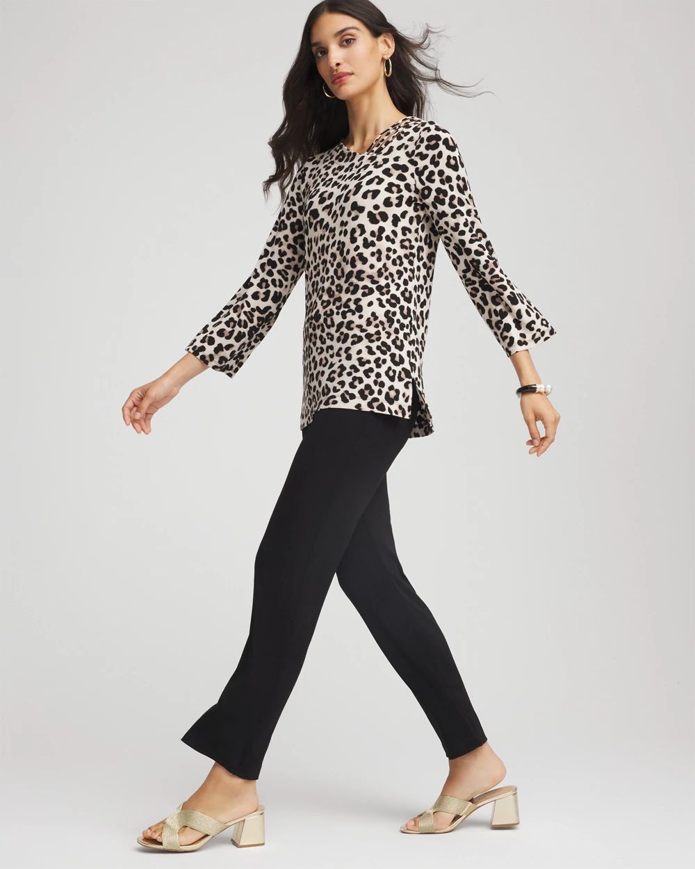 Travelers™ Animal-Print Lattice Top click to view larger image.