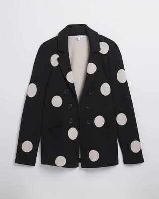 Polka Dot Cardigan Blazer