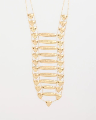 Golden Textured Bib Necklace click to view larger image.