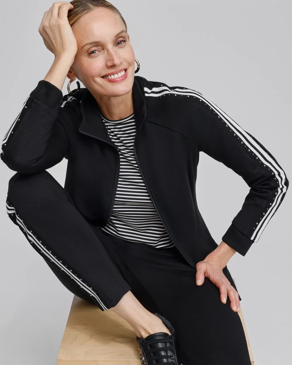 Zenergy® Studded Double Knit Jacket