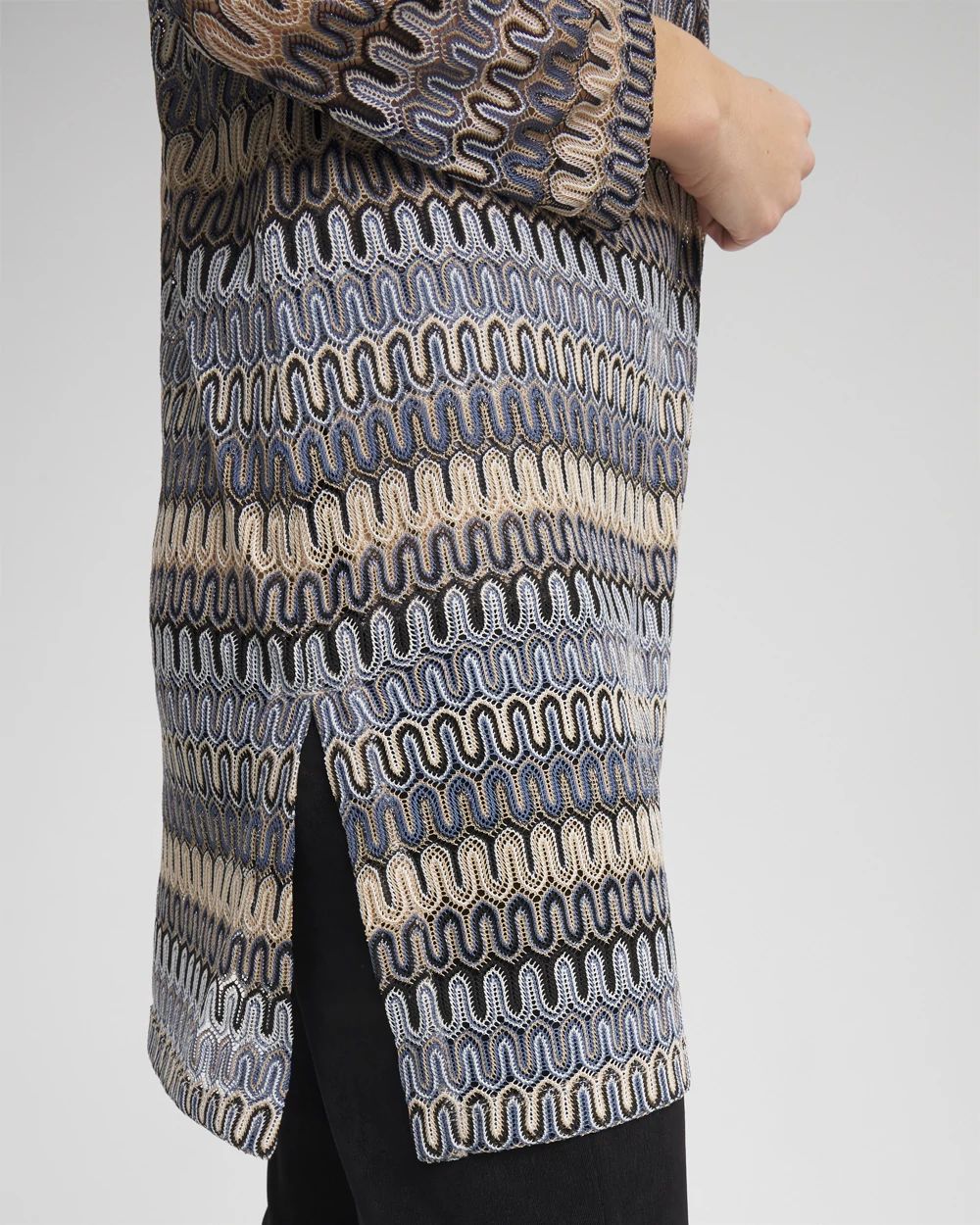 Travelers™ Knit Chevron Open-Front Cardigan