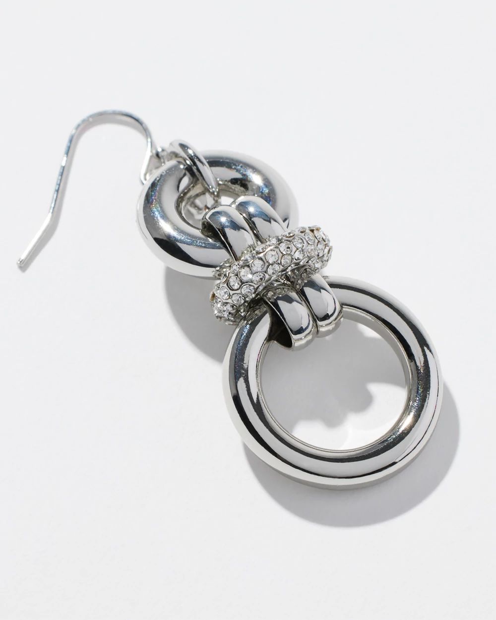 Silver Tone Links Drop Earrings