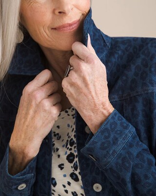 Animal-Print Denim Jacket