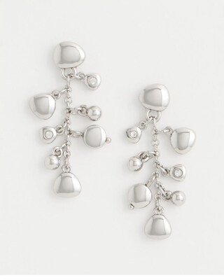 Silvertone Cluster Earrings