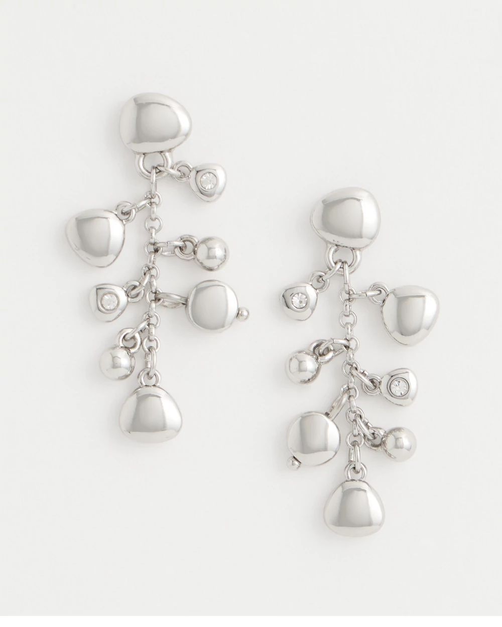 Silvertone Cluster Earrings