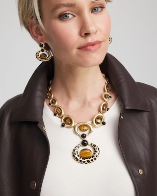 Chico's Originals Tiger's Eye Pendant Necklace
