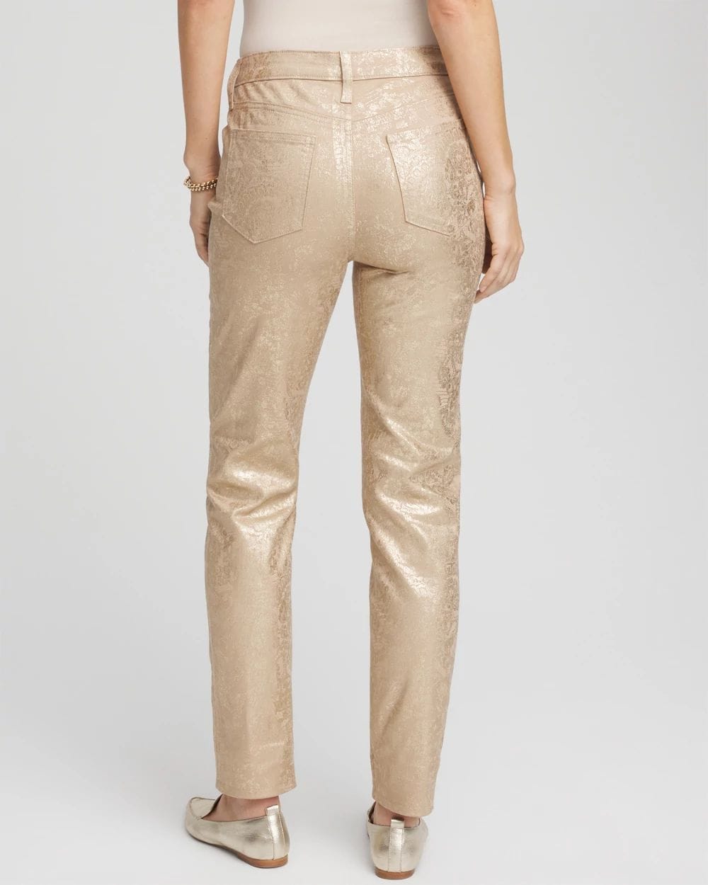 Girlfriend Slim Ankle Foiled Jeans