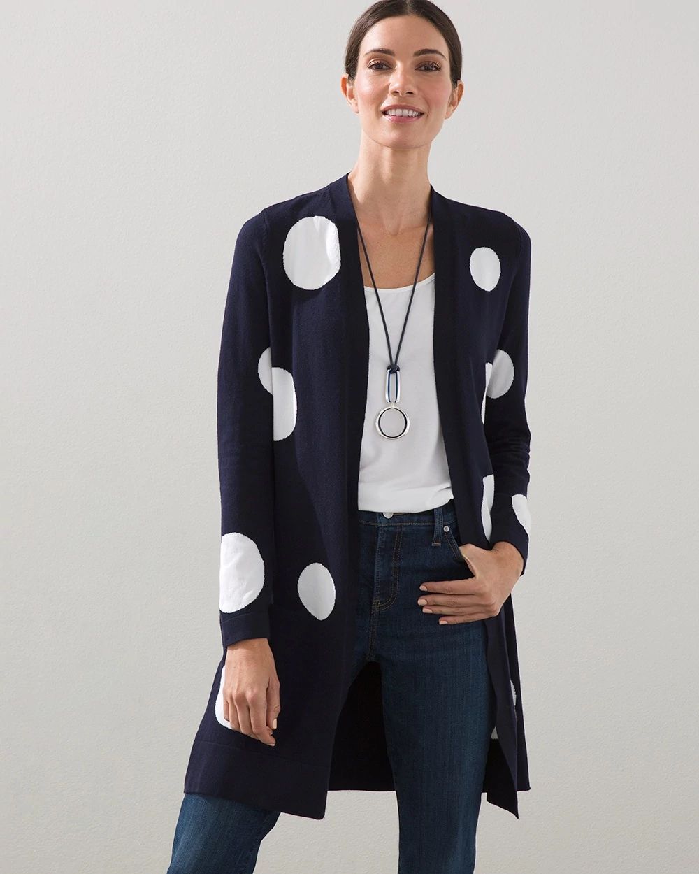 Spun Rayon Dot Cardigan