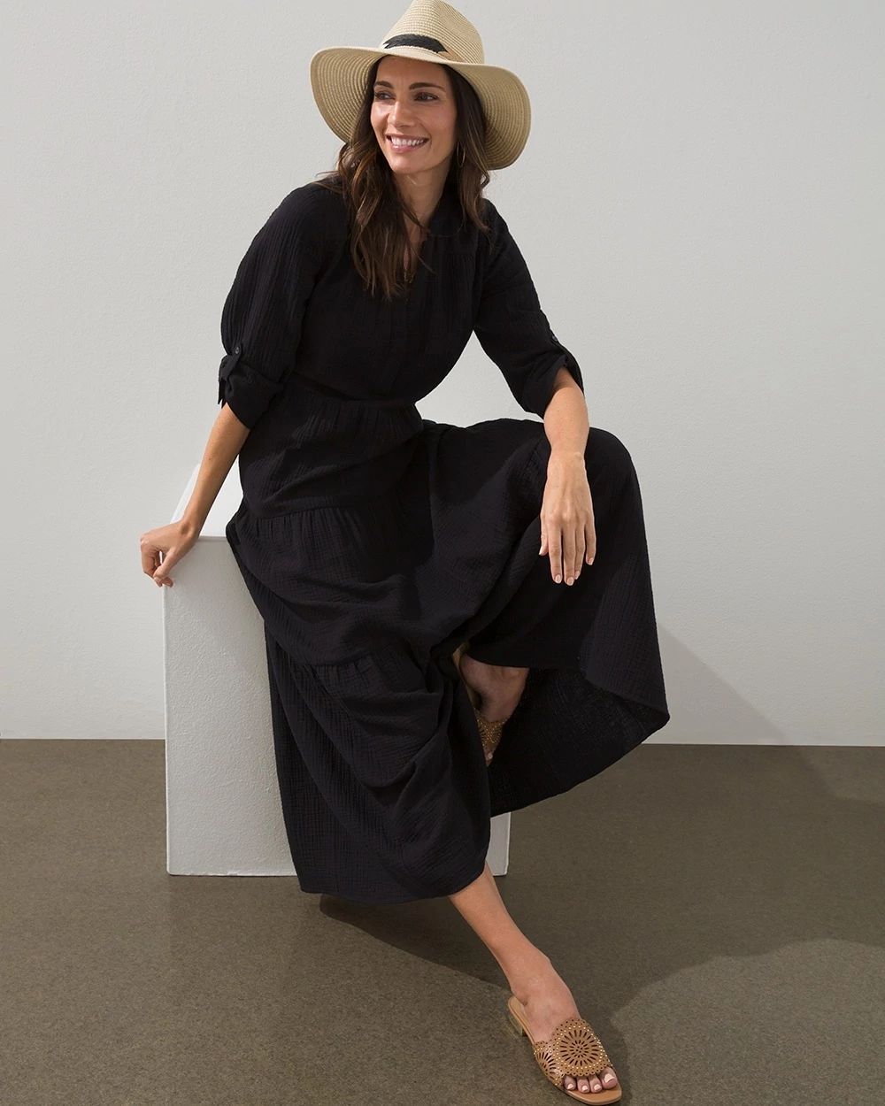 Gauze Tiered Maxi Dress