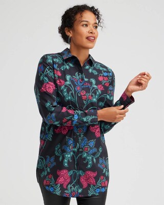 No Iron Stretch Scroll Print Tunic