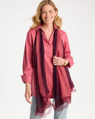 Ombre Lace Oblong Scarf click to view larger image.