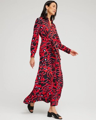 Mixed Heart Print Shirt Dress