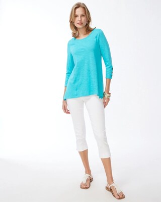 3/4 Button Sleeve Slub Tunic