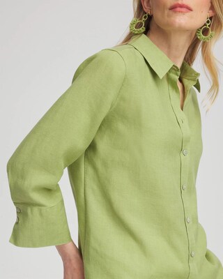No Iron™ Linen 3/4 Sleeve Shirt click to view larger image.
