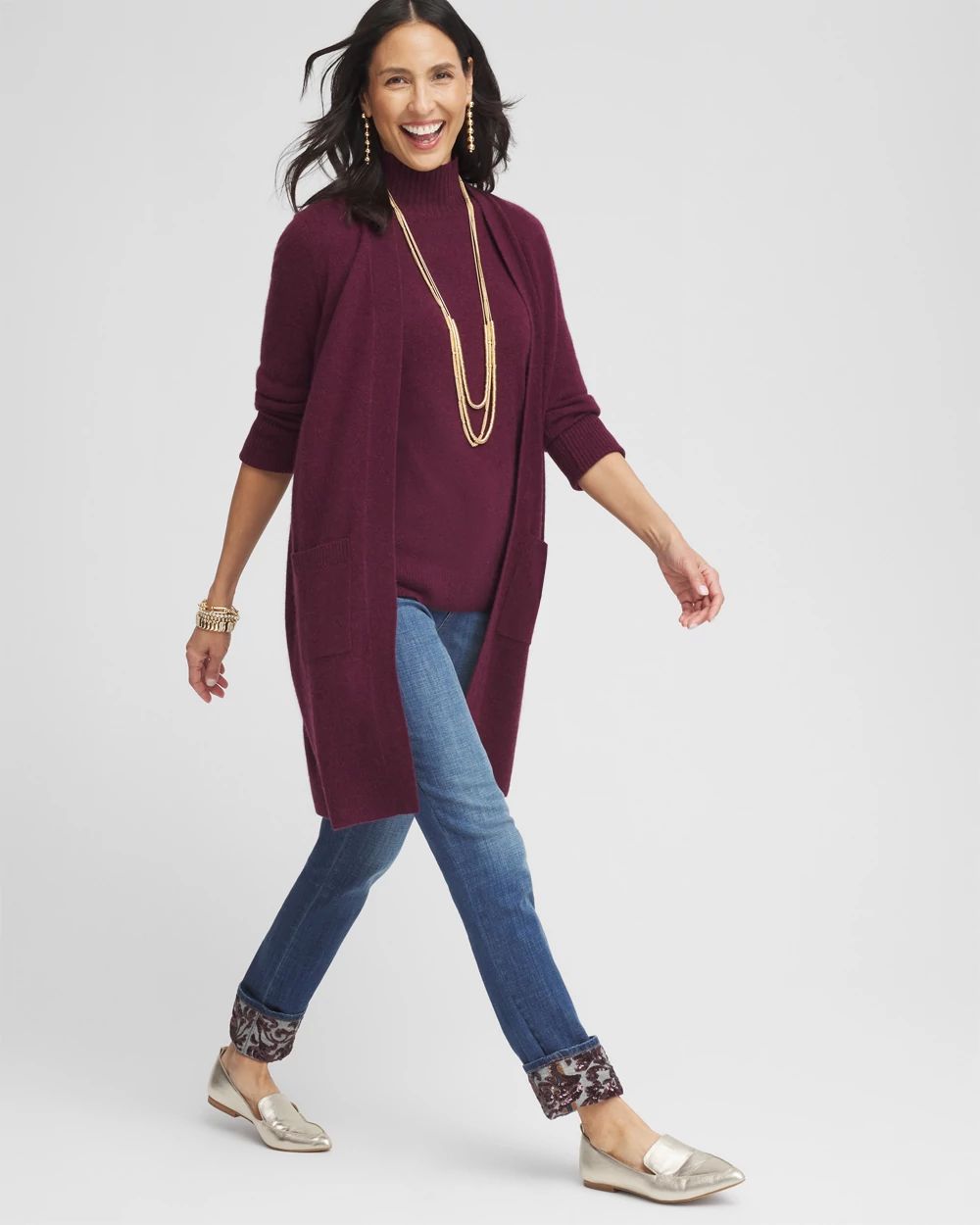 Cashmere Duster Cardigan click to view larger image.