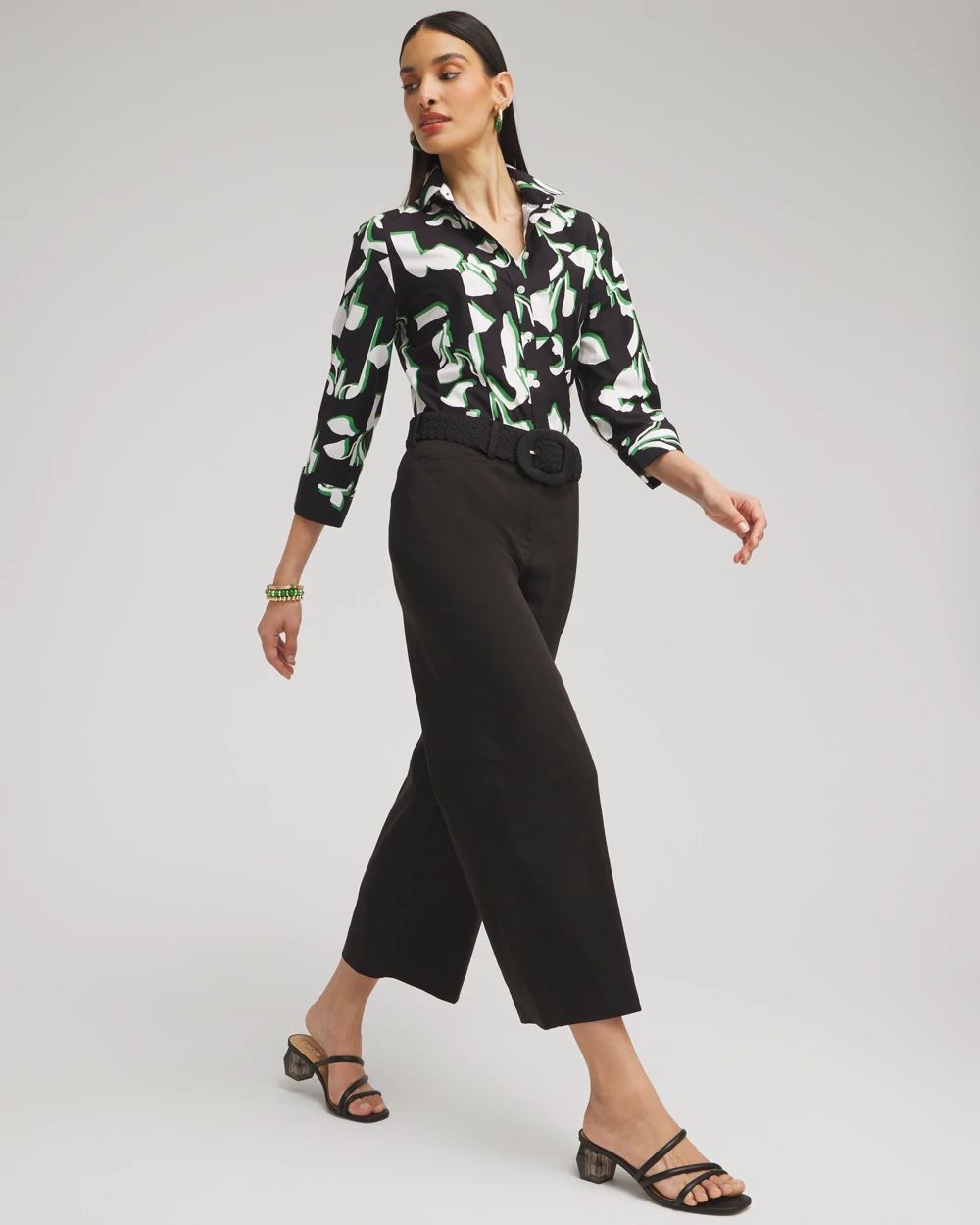 No Iron™ Stretch Floral 3/4 Sleeve Shirt
