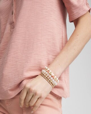 Pink Stretch Set of Five Bracelets click to view larger image.