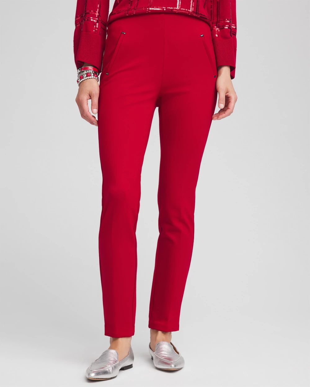 Petite Juliet Slim Trim Detail Ankle Pants