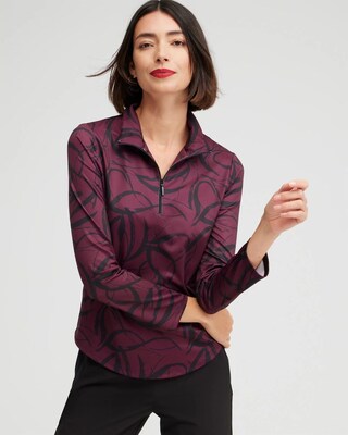 Zenergy UPF Ribbon Print Long Sleeve Top