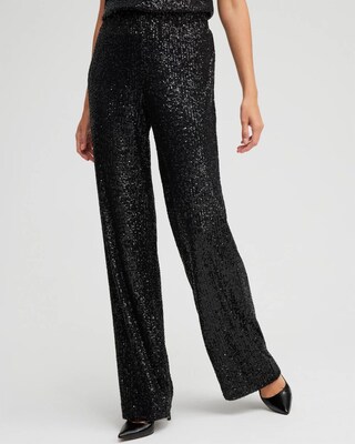 Black Label Sequin Wide Leg Pants