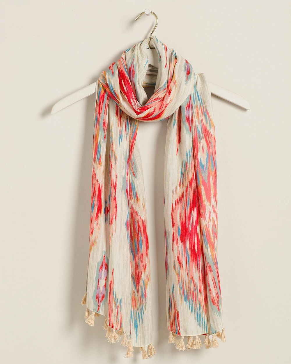 Ikat-Print Oblong Scarf