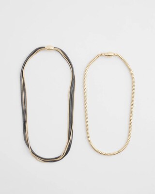 MagneticMix™ Black & Gold Tone Necklace