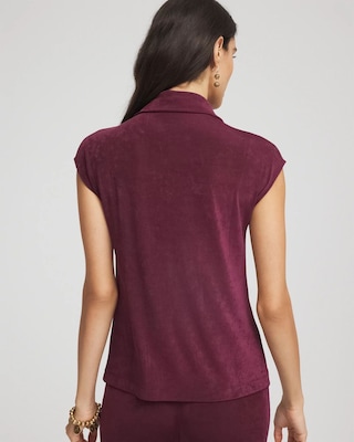 Travelers™ Mockneck Cap-Sleeve Top