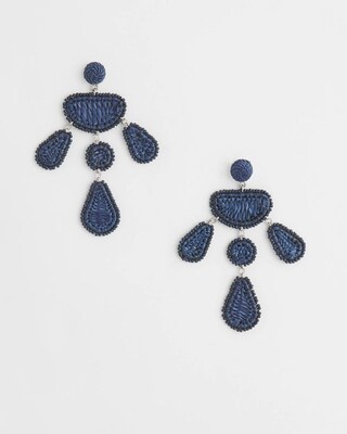 No Droop® Navy Raffia Earrings click to view larger image.