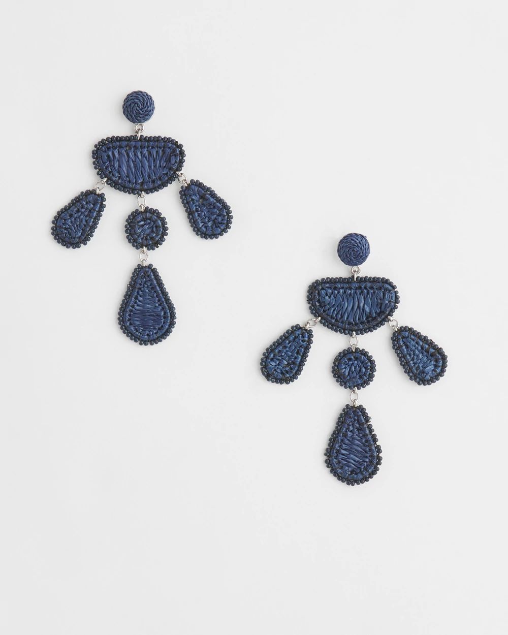No Droop® Navy Raffia Earrings