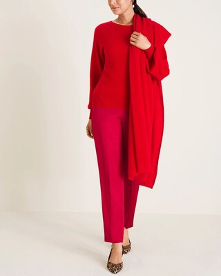 Cashmere Bishop-Sleeve Sweater