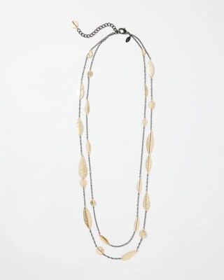 Gold Tone Leaf Multistrand Necklace
