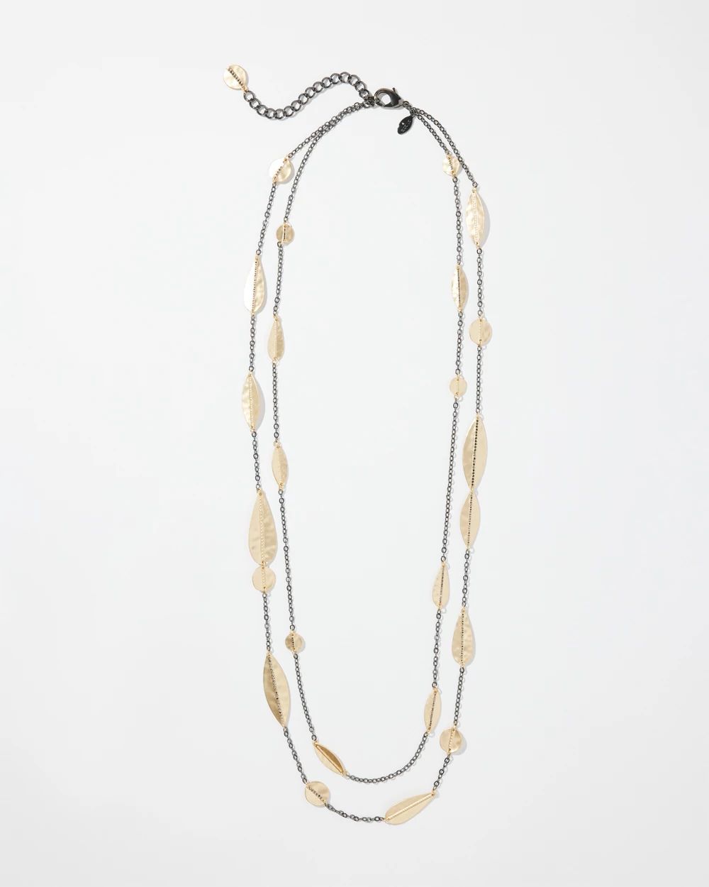 Gold Tone Leaf Multistrand Necklace