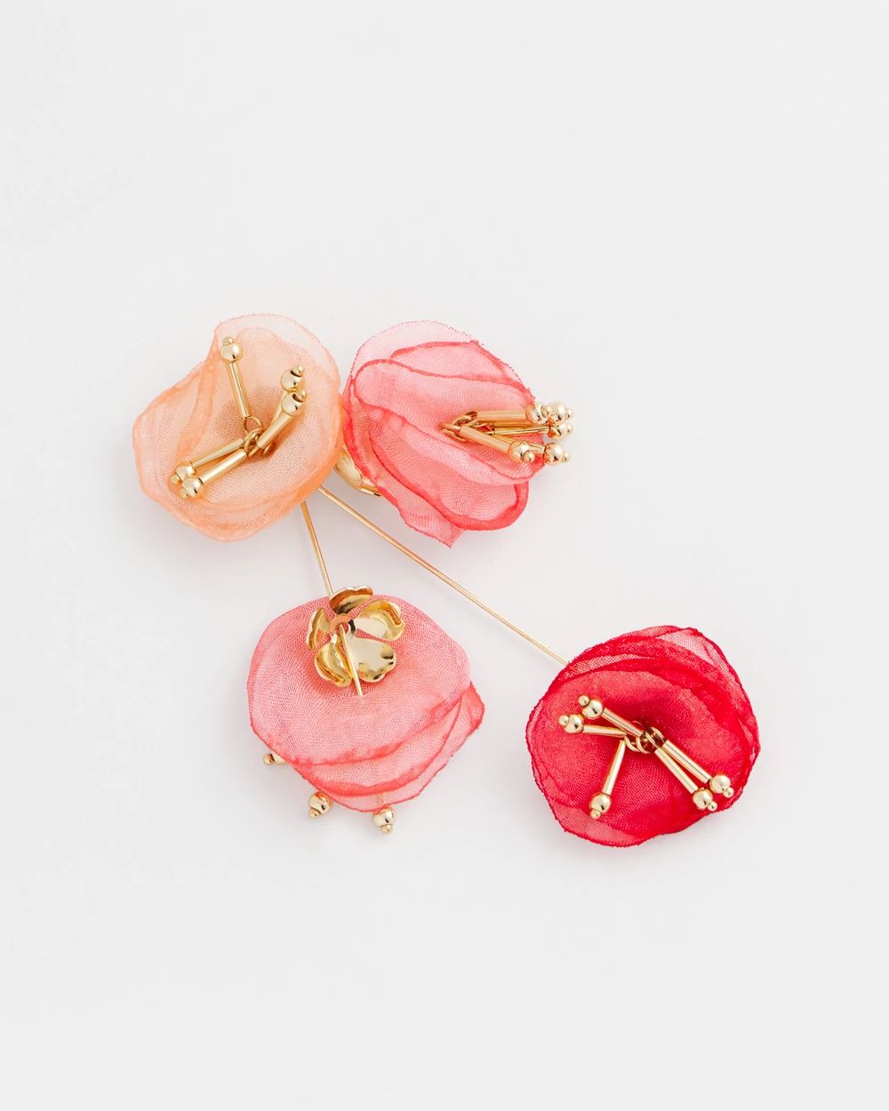 No Droop™ Tonal Mixed Flower Drop Earrings