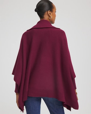Cashmere-Blend Pullover Sweater Poncho click to view larger image.