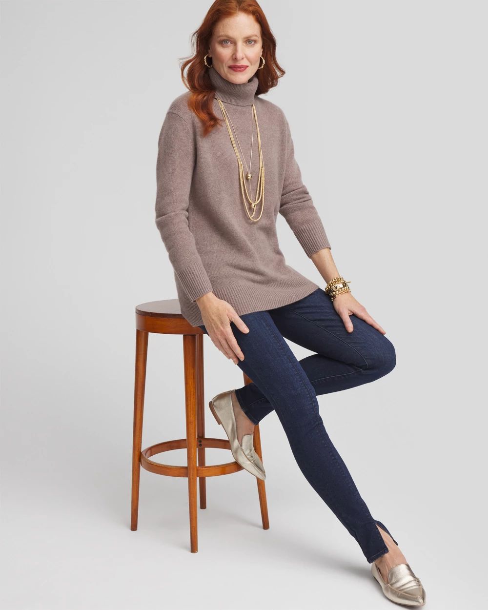 Cashmere Turtleneck Sweater Tunic