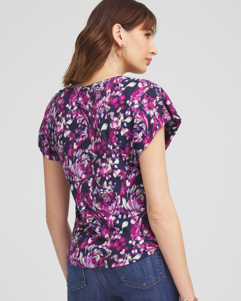 Abstract Slub Keyhole Neck Tee click to view larger image.