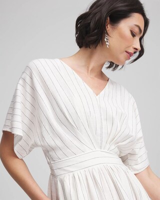 Petite Metallic Striped Maxi Dress click to view larger image.