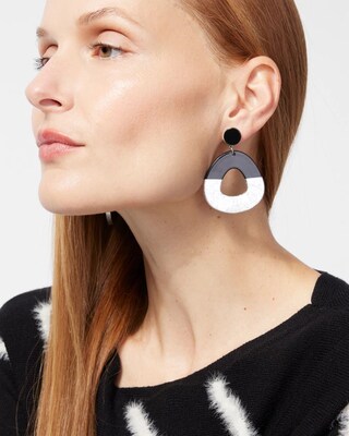 Silver Tone Foil Drop Earrings