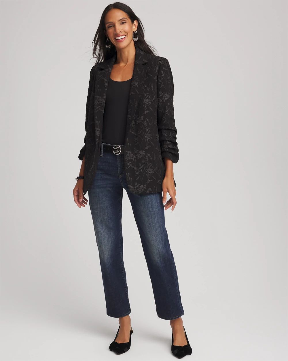 Jacquard Floral Blazer