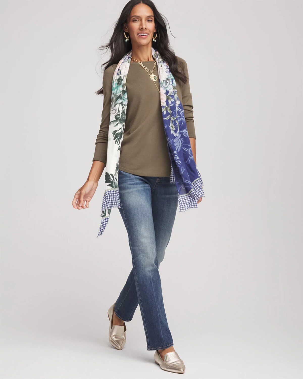 Chico's Ella Ribbed-bateau Pullover Sweater In Nettle Leaf