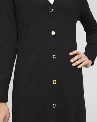 Cashmere-Blend Long Button-Up Cardigan click to view larger image.