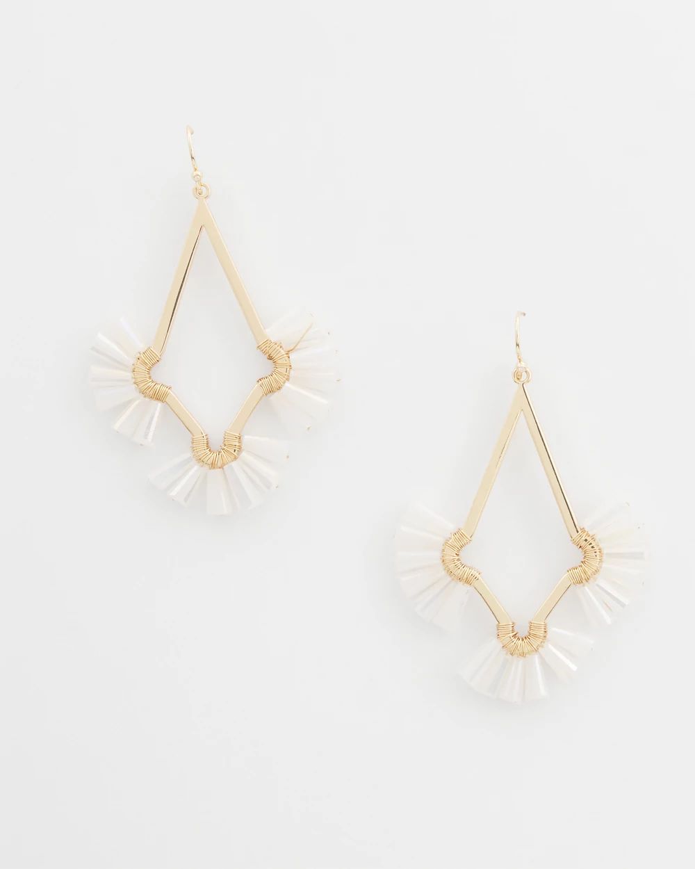 No Droop™ White Glass Bead Earrings