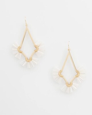 No Droop™ White Glass Bead Earrings